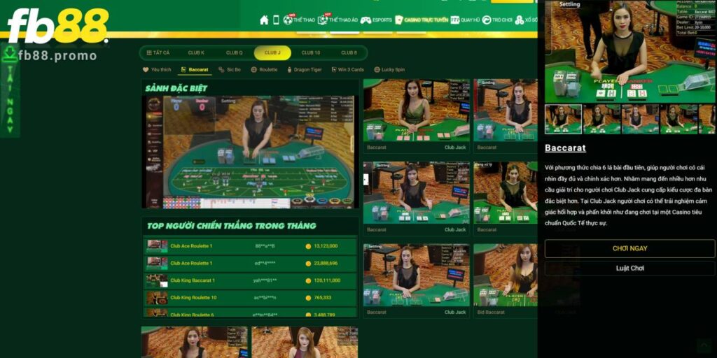 Khám Phá Club Jack - Sòng Bài Chấn Động Năm Châu 2 Dễ dàng tham gia Baccarat tại Fb88 hấp dẫn